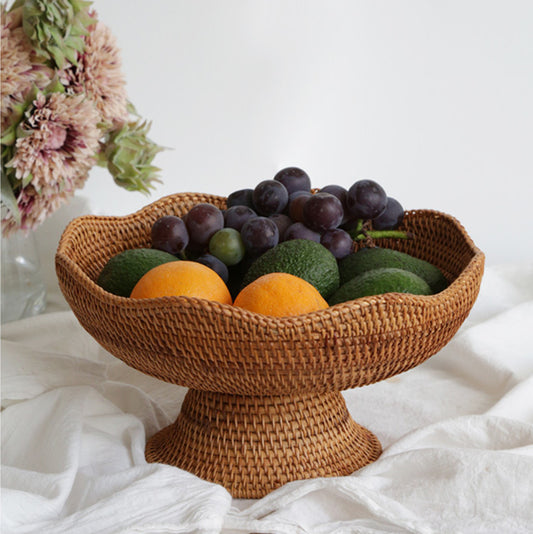 Vietnamese Handwoven Rattan & Bamboo Fruit Baskets and Storage Trays