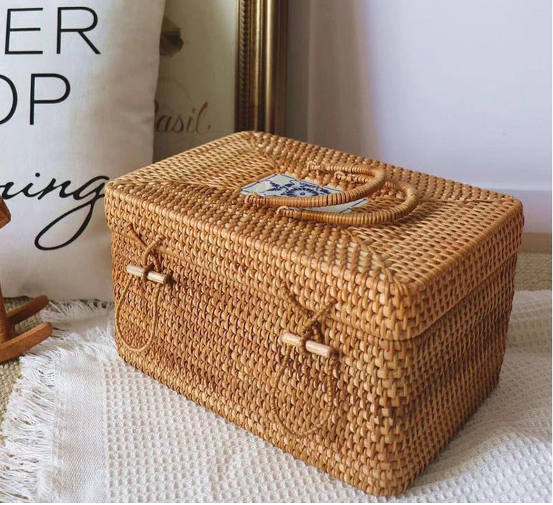 Handwoven Storage Basket with Handle