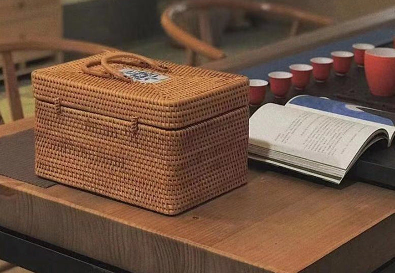 Handwoven Storage Basket with Handle