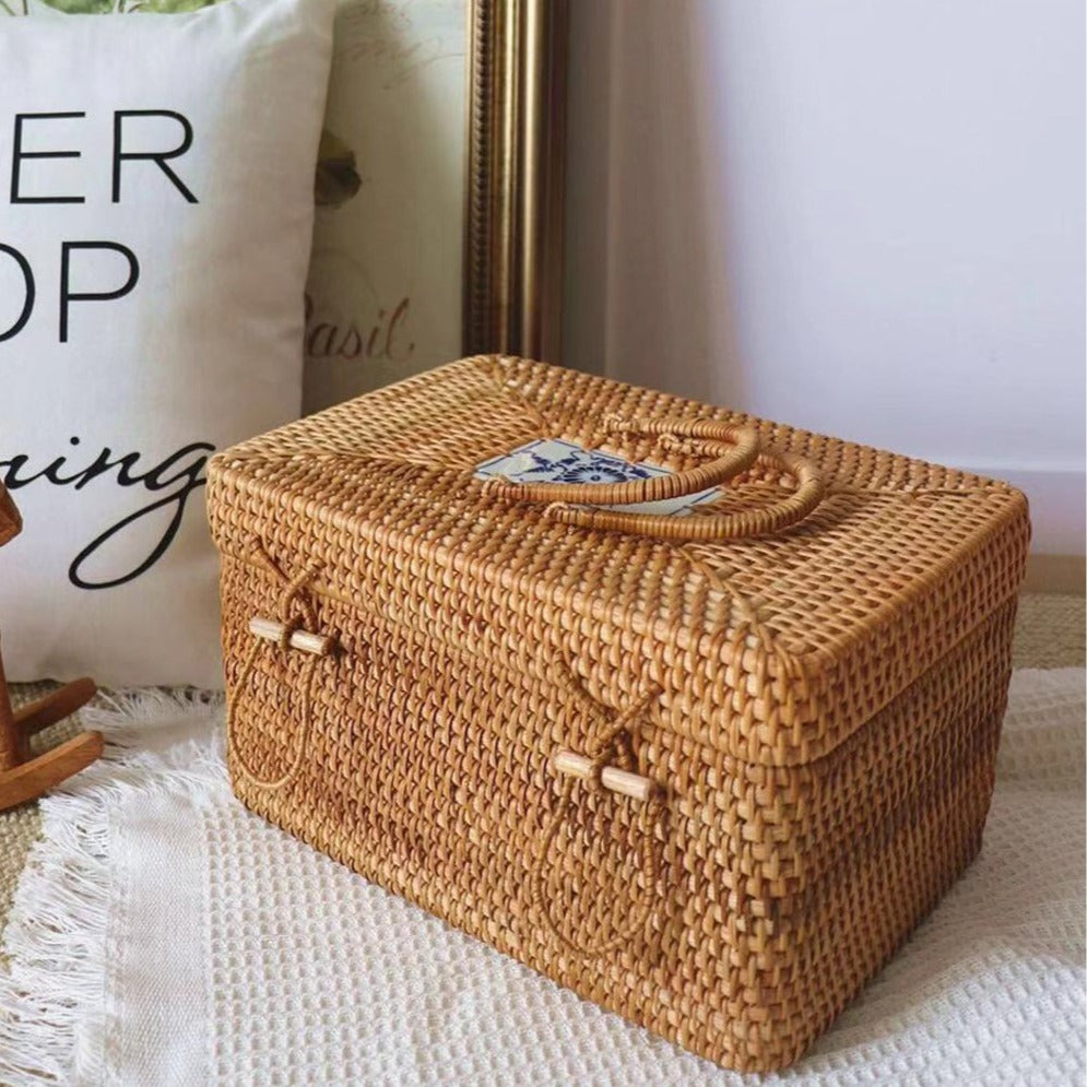 Handwoven Storage Basket with Handle