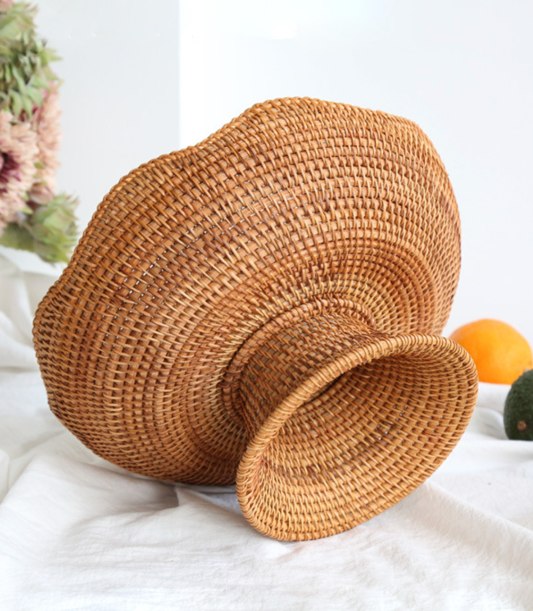 Vietnamese Handwoven Rattan & Bamboo Fruit Baskets and Storage Trays